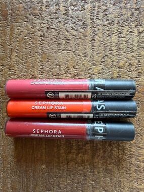 Sephora Cream Lip Stain Set — Pink, Orange, Berry